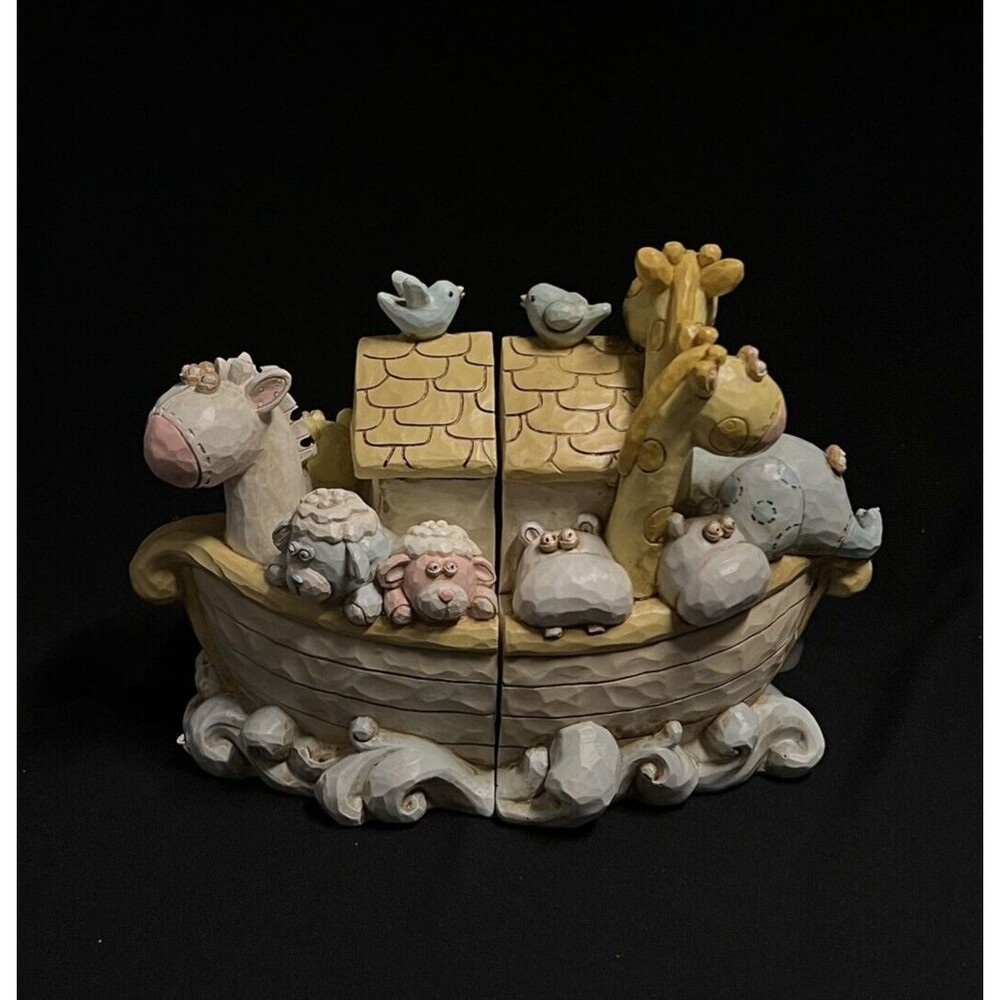 Noah’s Ark Bookends Set Religious Animals Home Decor Renewing Faith 7.25" IOB - Picture 3 of 12